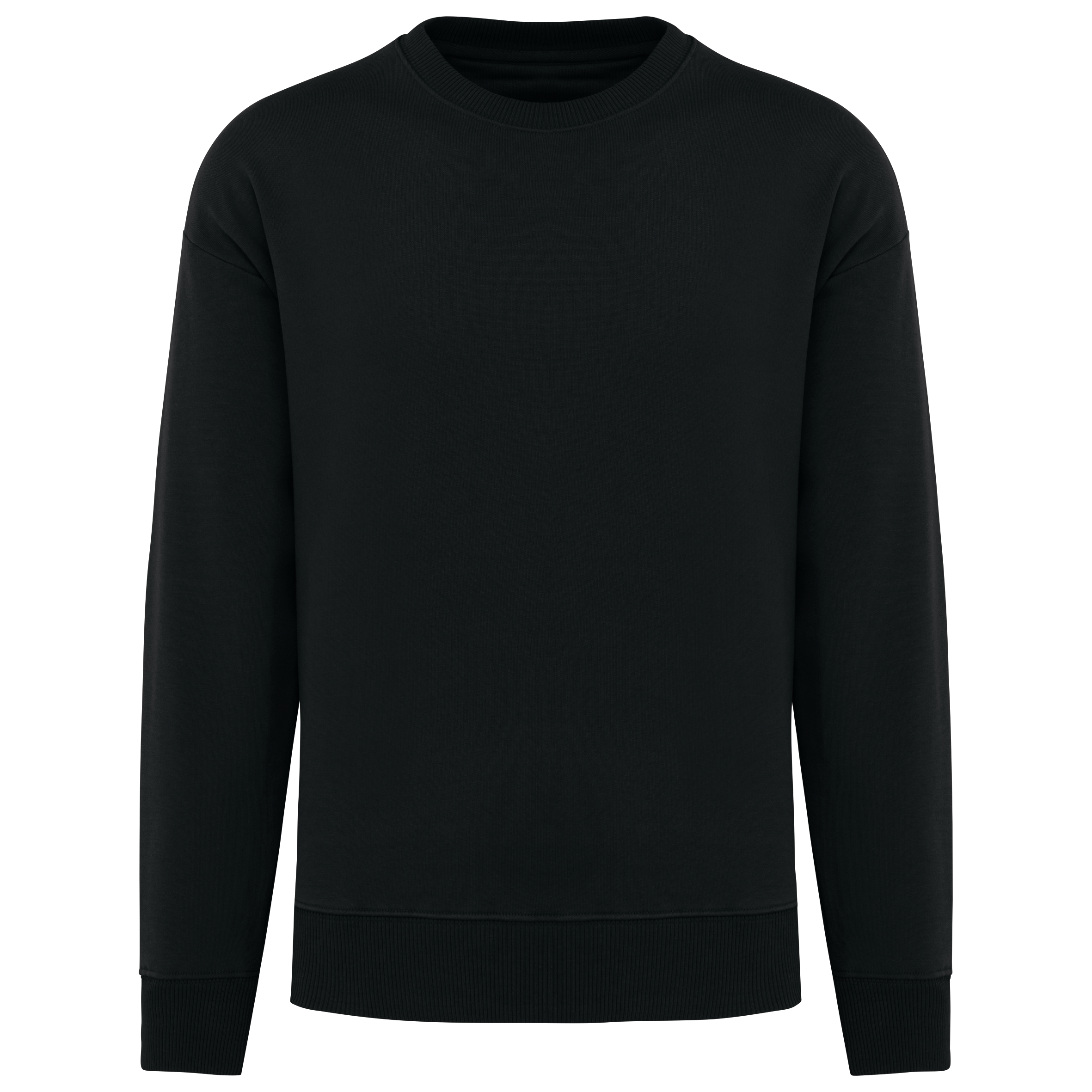 Native Spirit Ecologische oversized uniseks sweater met ronde hals — Black