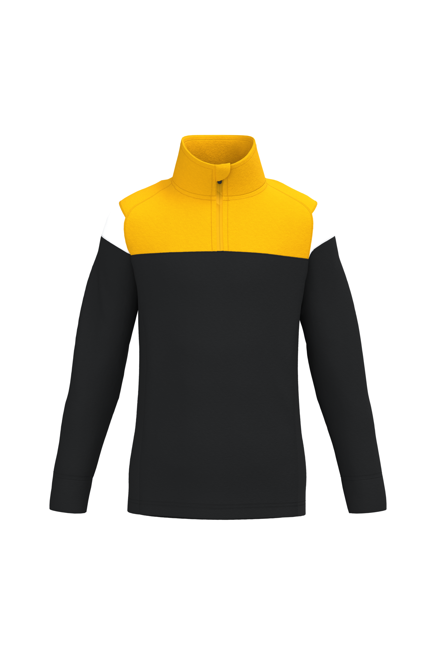 PROACT® Trainingssweater 1/4 rits kind — Black / Sporty Yellow