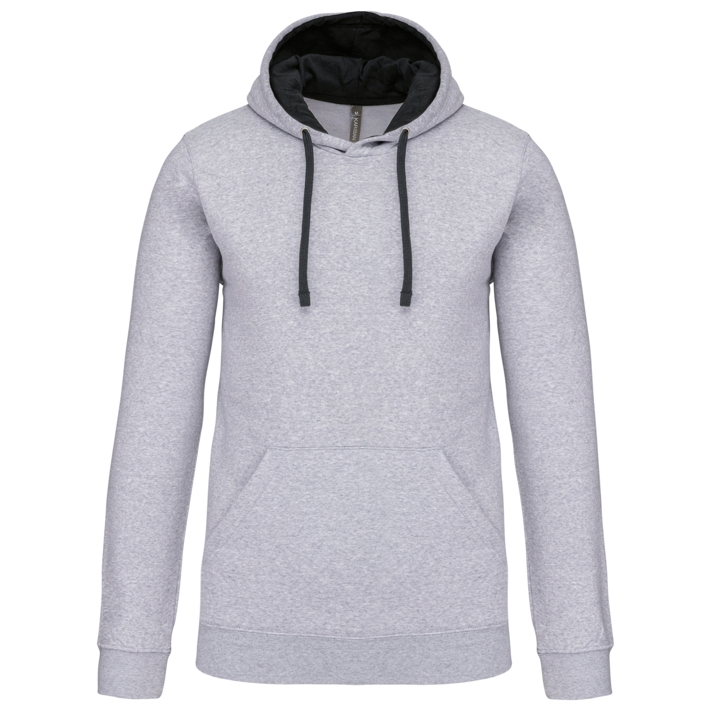 Kariban Sweater met contrasterende capuchon — Oxford Grey / Black