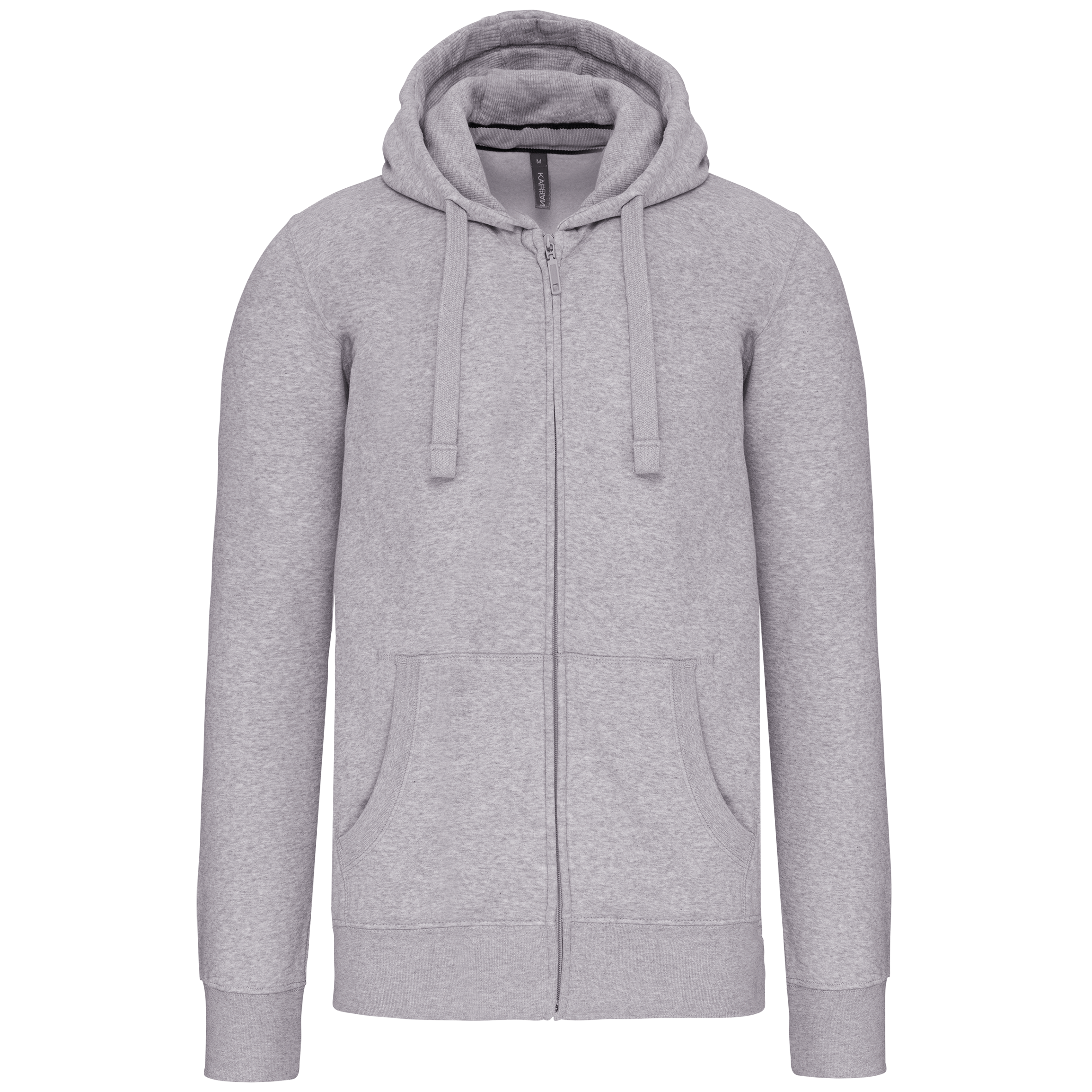 Kariban Hooded Sweater Met Rits — Oxford Grey