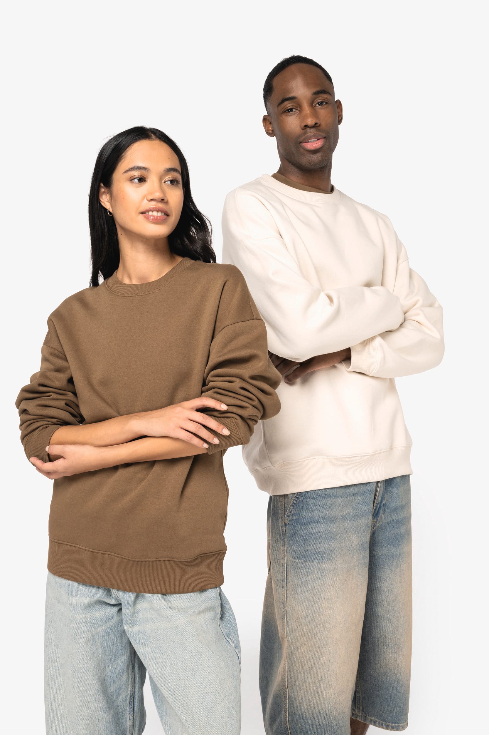 Native Spirit Ecologische oversized uniseks sweater met ronde hals