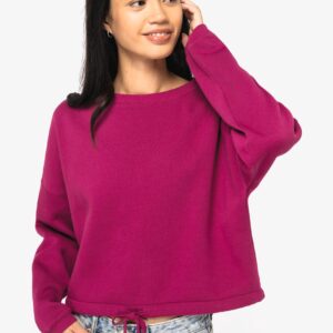 Native Spirit Ecologische cropped damessweater met ronde hals