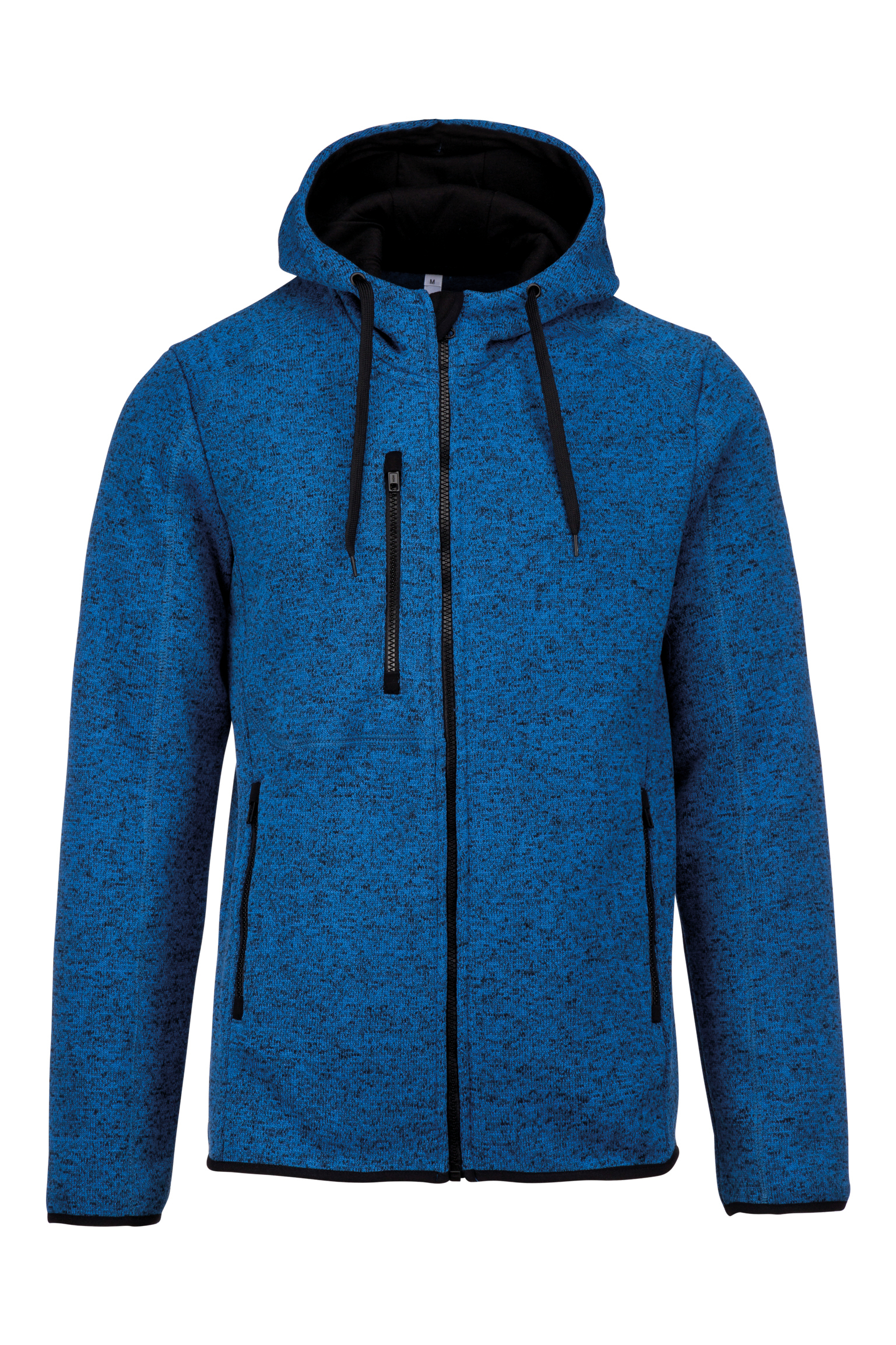 PROACT® Heather herenvest met capuchon — Light royal blue melange