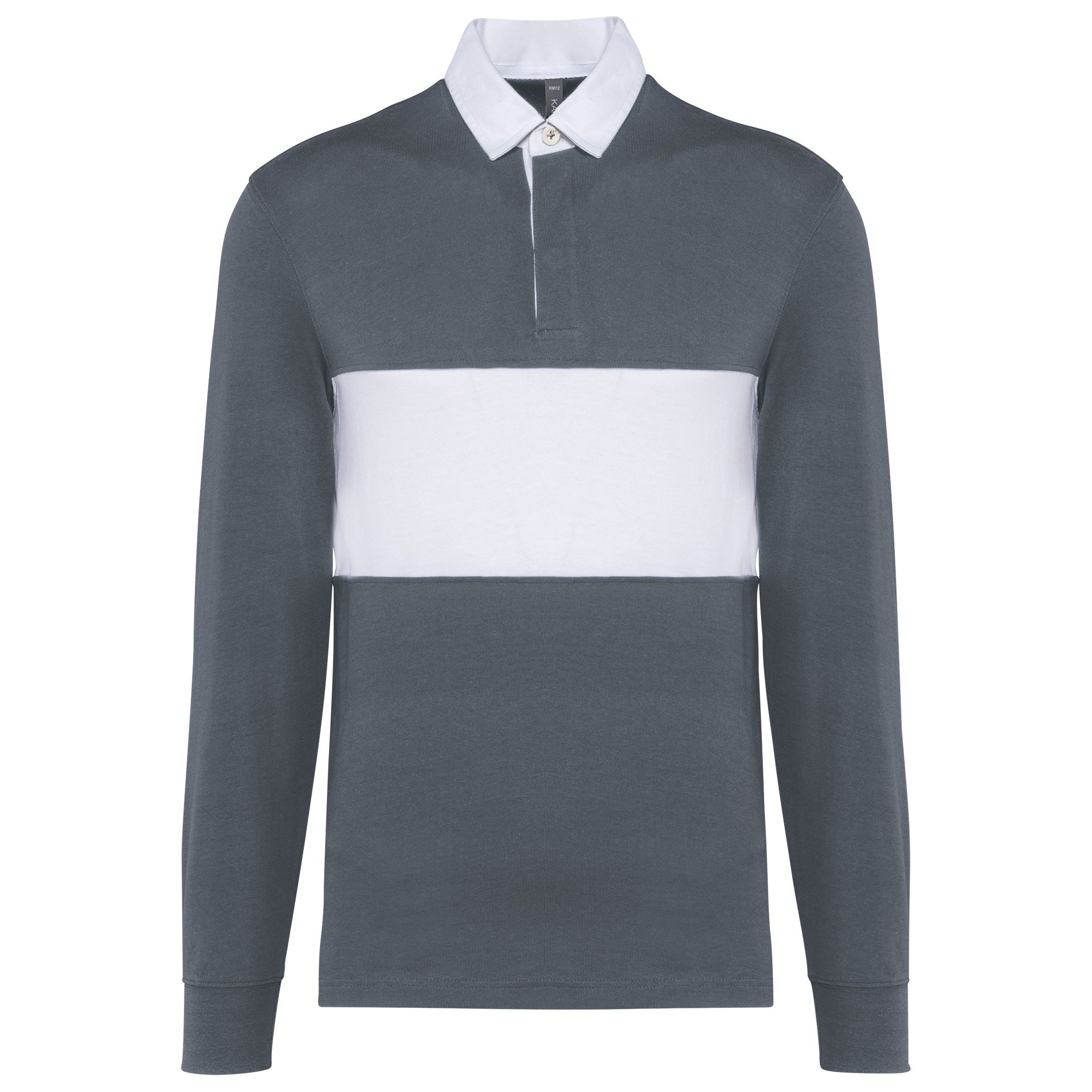 PROACT® Rugbypolo met lange mouwen — sporty grey / White