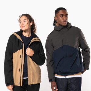 Kariban 3-in-1 regenparka met capuchon in twee kleuren uniseks