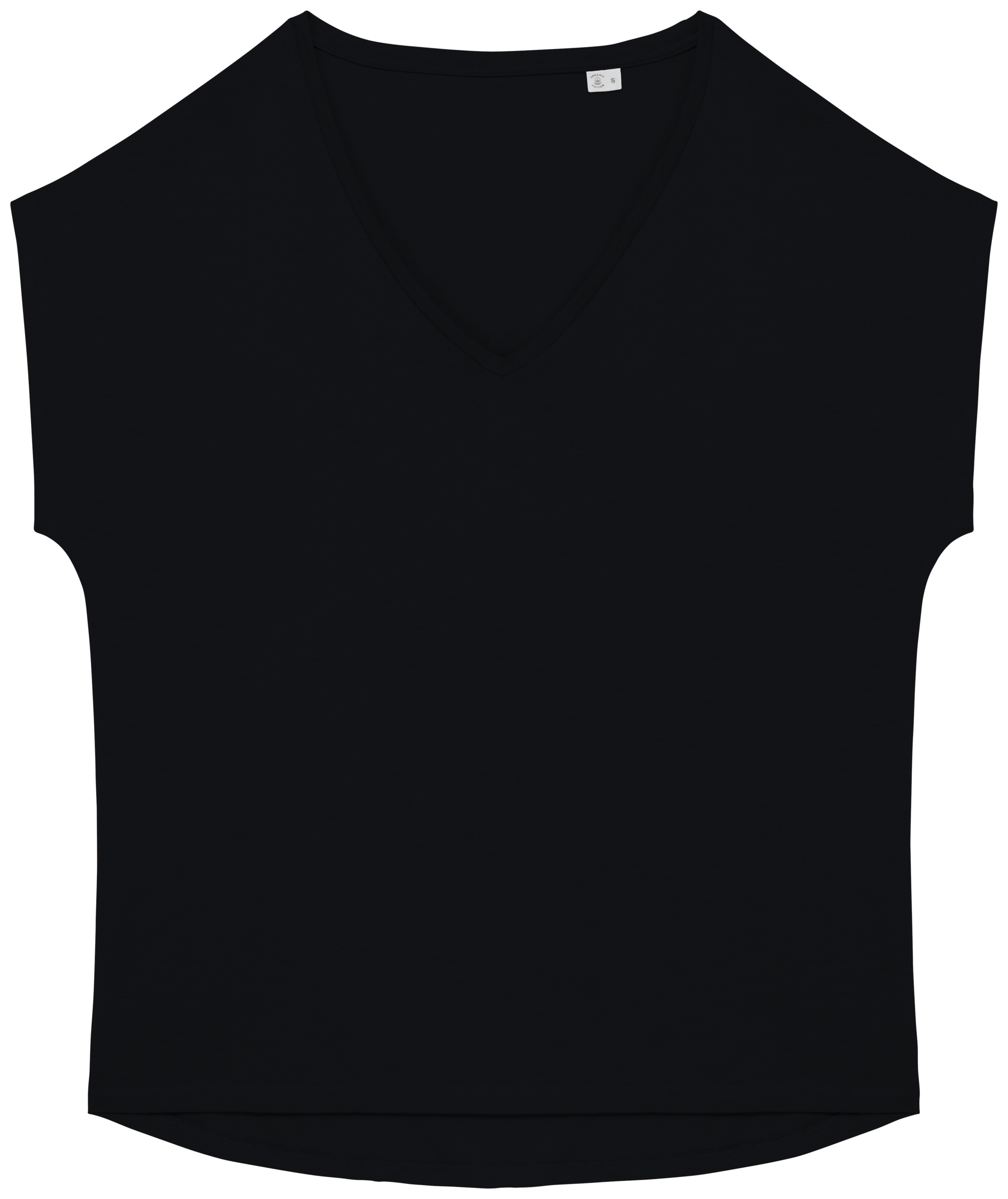 Native Spirit Ecologisch baggy dames T-shirt V-hals — Black