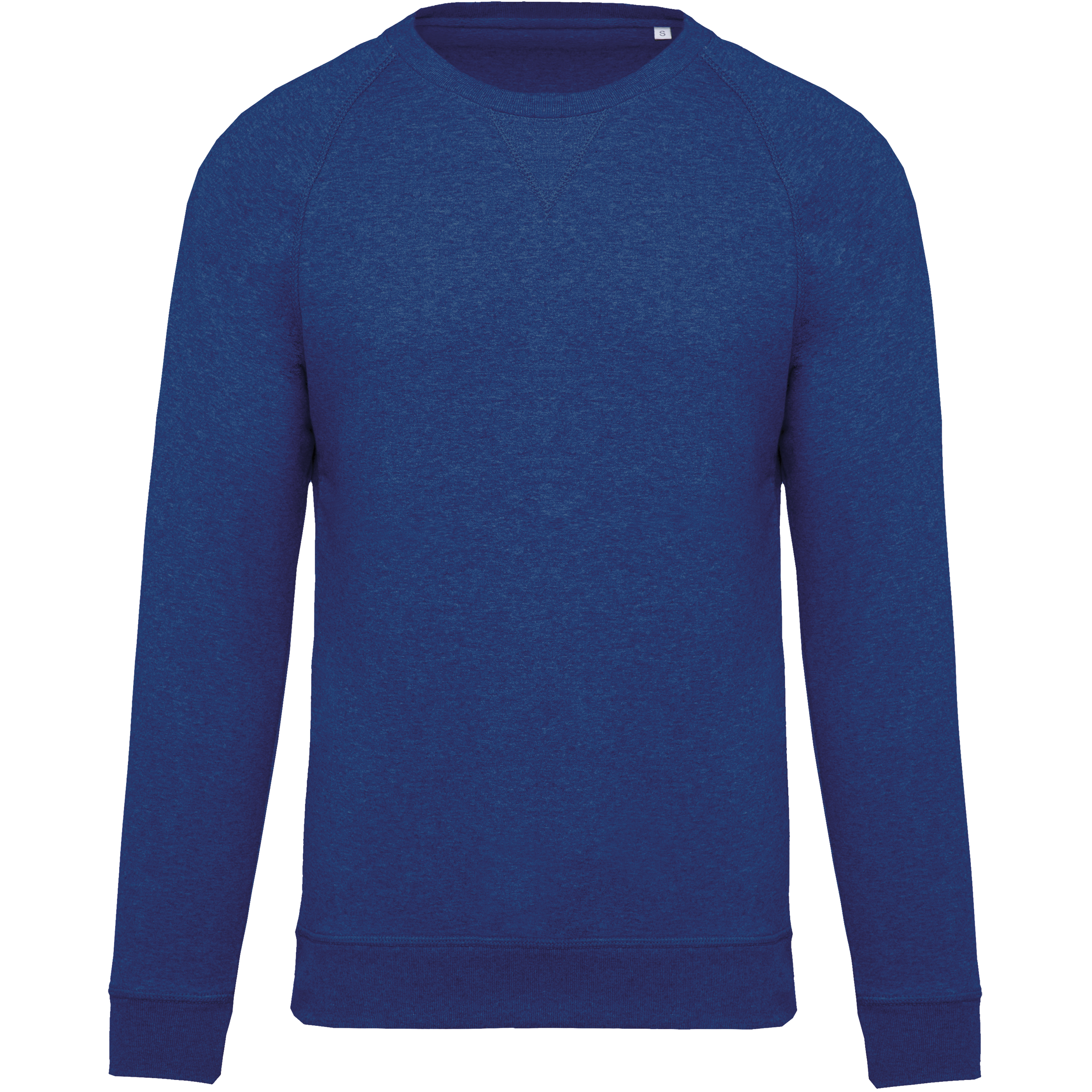Kariban Herensweater BIO ronde hals raglanmouwen — Ocean Blue Heather