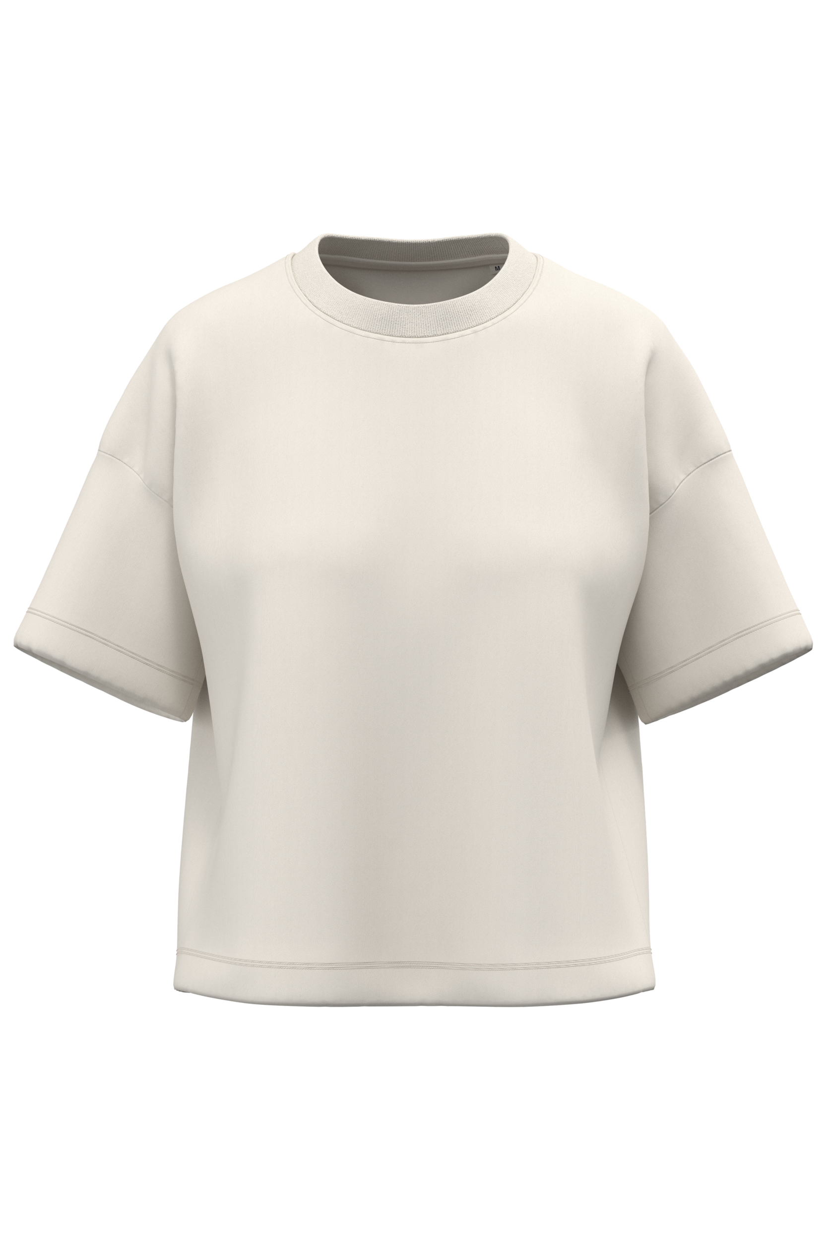 Native Spirit Duurzaam boxy dames-T-shirt met afhangende schouders — Ivory