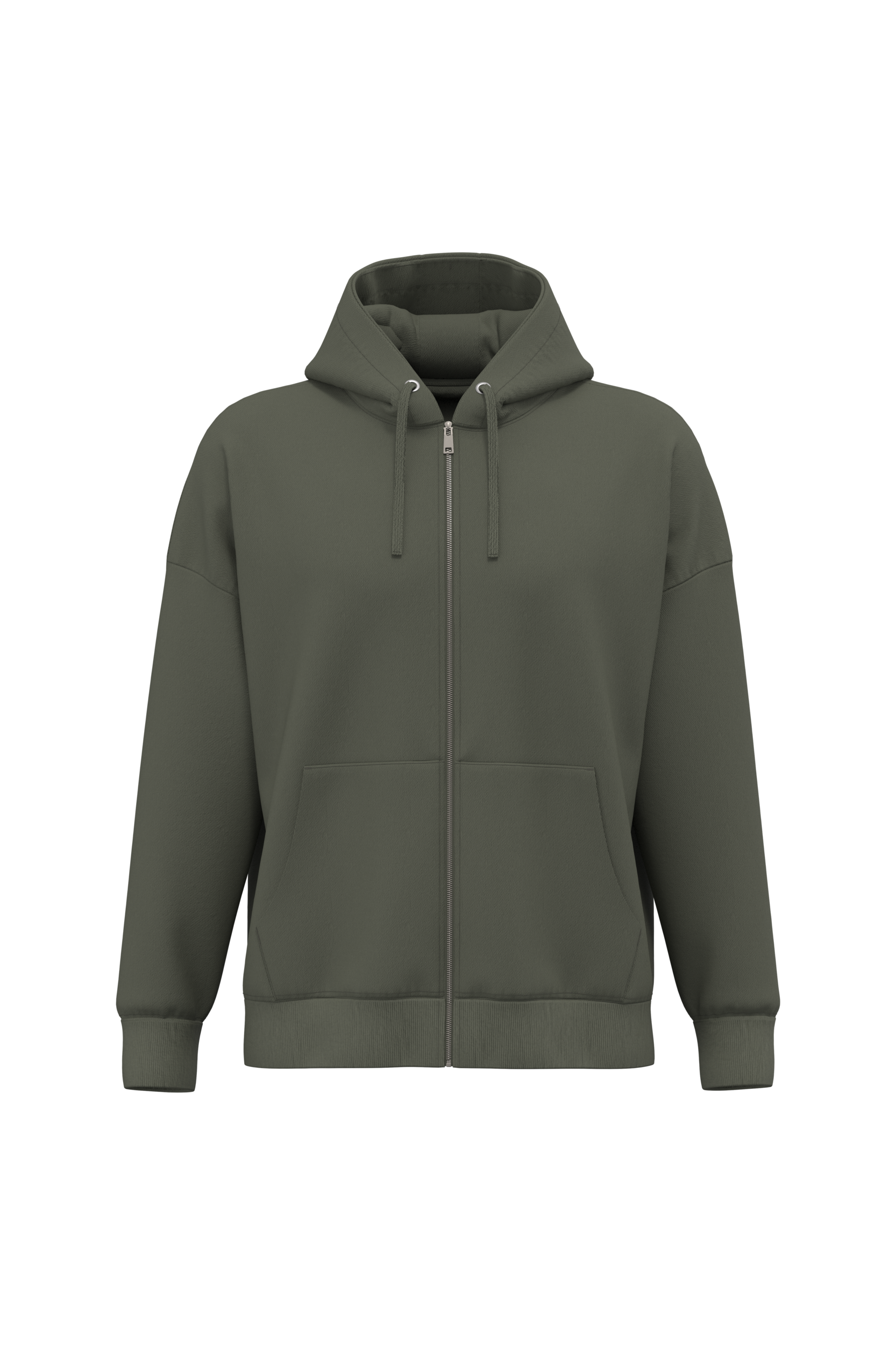 Native Spirit Duurzaam uniseks oversized sweatervest met capuchon — Organic Khaki