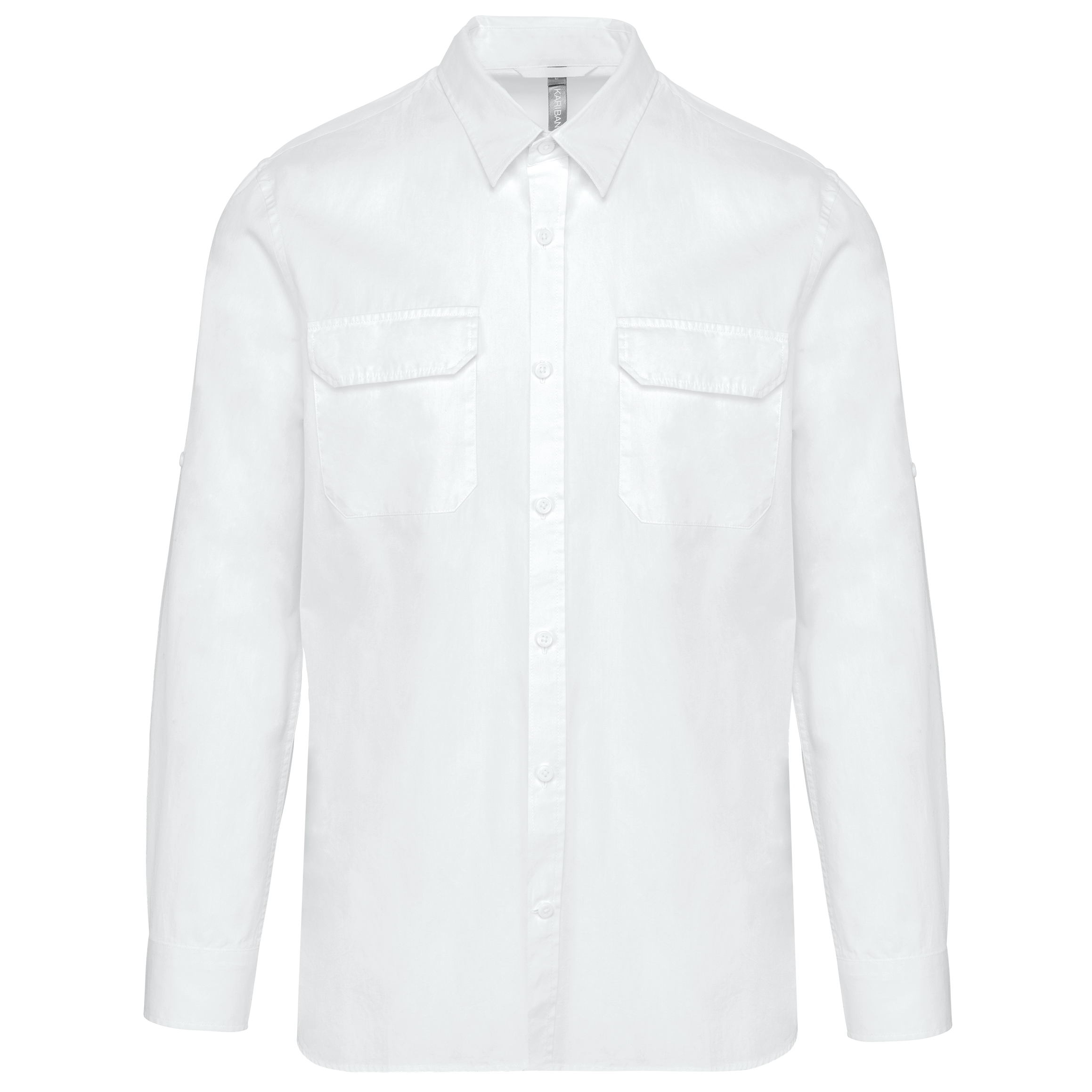 Kariban Overhemd safari lange mouwen — White
