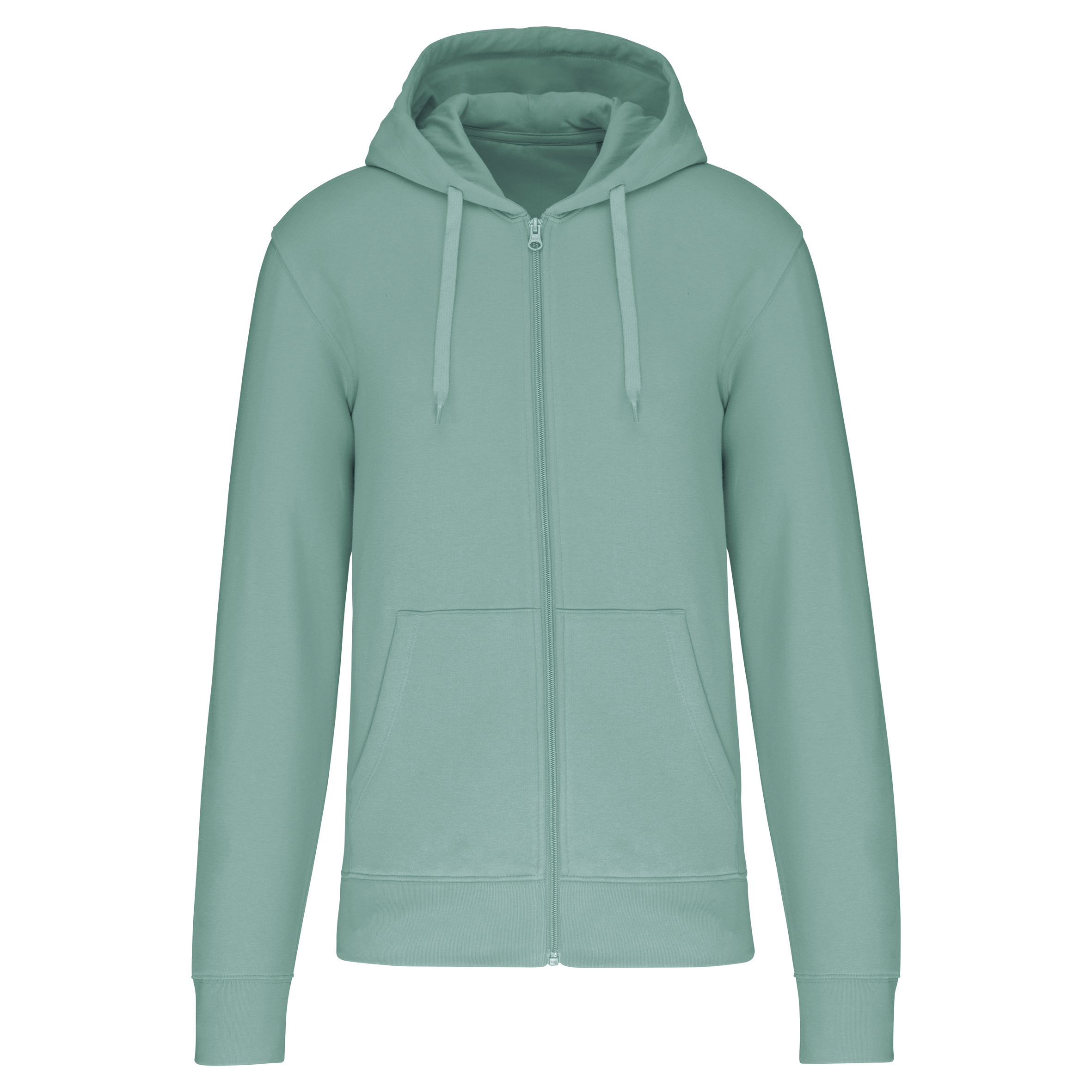 Kariban Ecologische herensweater met capuchon en ritssluiting — Sage