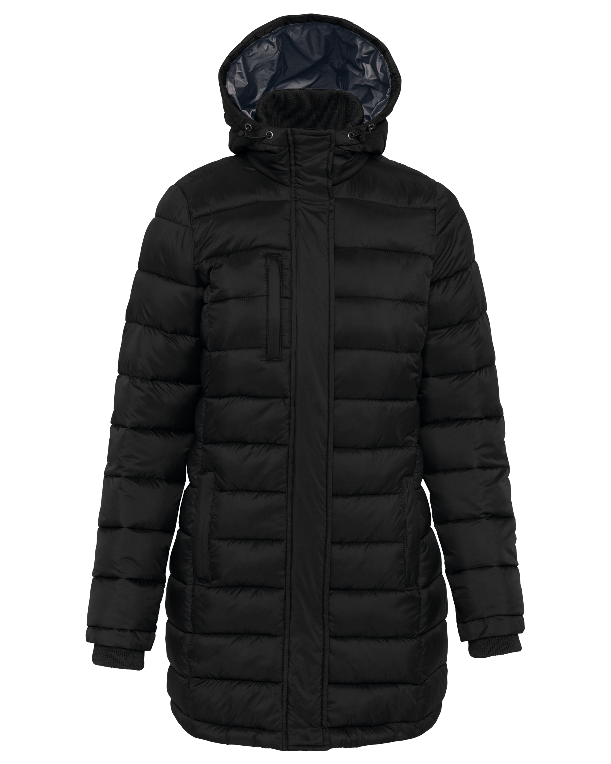 Kariban Lichte damesparka met capuchon — Black